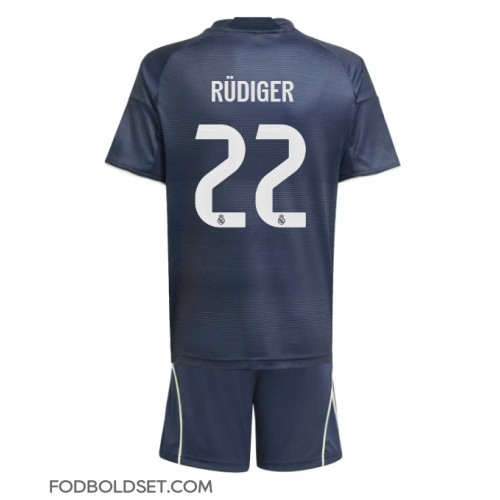 Real Madrid Antonio Rudiger #22 Udebane Trøje Børn 2025-26 Kortærmet (+ Korte bukser)